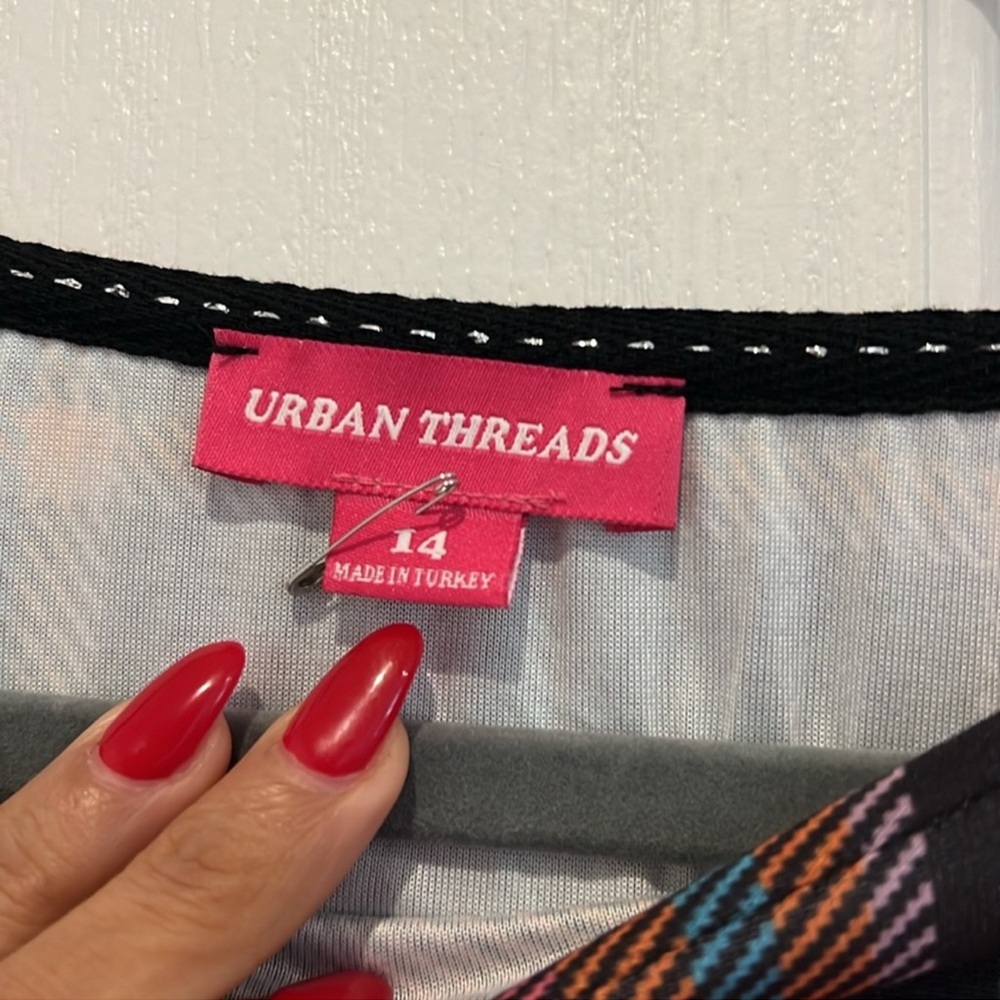 🤎Urban Threads babydoll smock dress in check